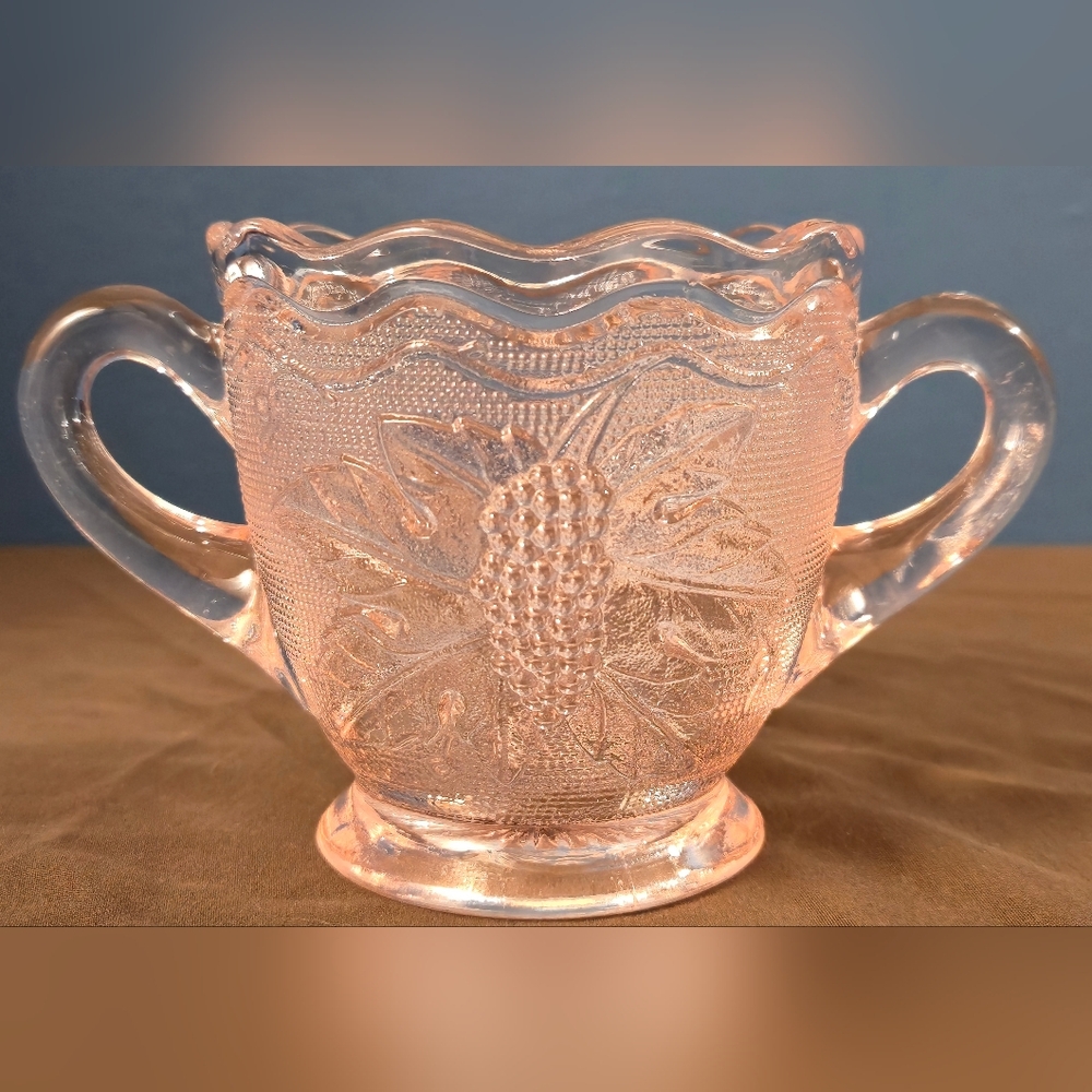 Pink Depression Glass Sugar Bowl by Westmoreland Woolworth from the 1930s